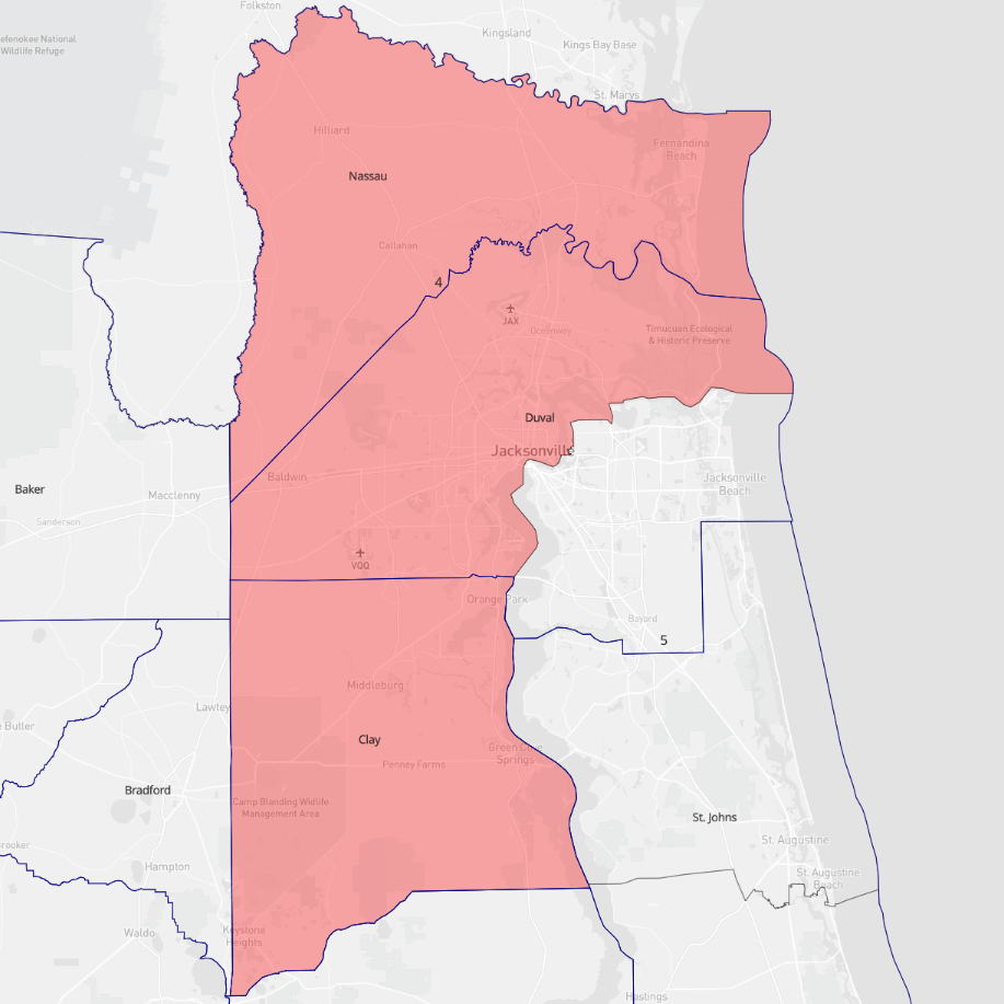 New 4th district map Florida